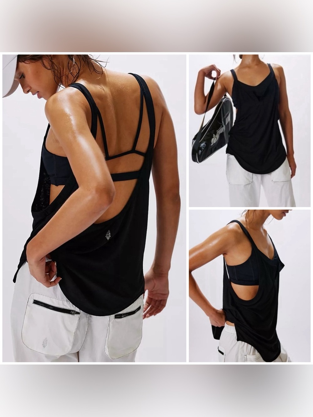 NWT Free People FP Movement Batter Up Tank - black - XS